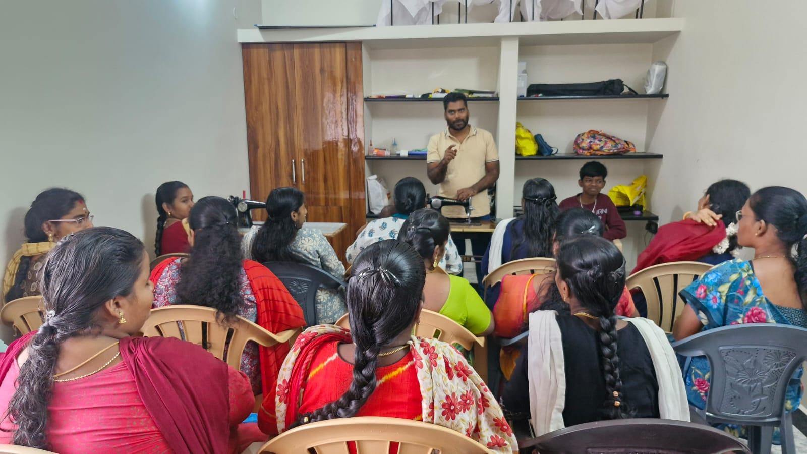 Women attending the IFAMS tailoring training class